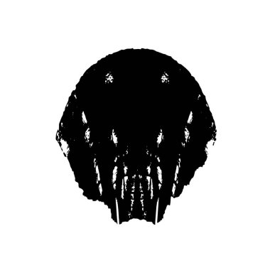 Beyaz arka planda siyah mürekkep fırçası darbesi. vektör illüstrasyonu.