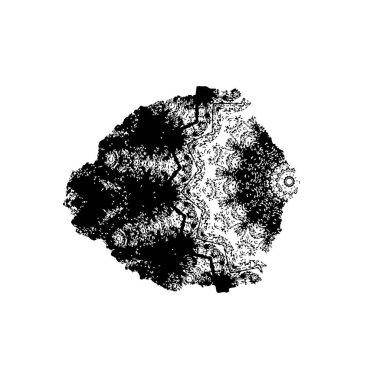 Beyaz arka planda siyah mürekkep fırçası darbesi. vektör illüstrasyonu.