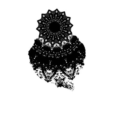 Beyaz arka planda siyah mürekkep fırçası darbesi. vektör illüstrasyonu.