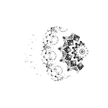 Beyaz arka planda siyah mürekkep fırçası darbesi. vektör illüstrasyonu.