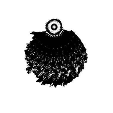 creative element of black brush stroke on white background 