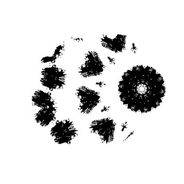 creative element of black brush stroke on white background 