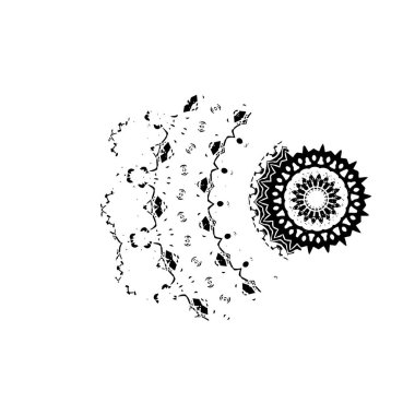 creative element of black brush stroke on white background