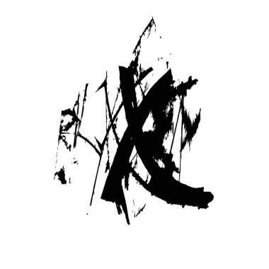 creative element of black brush stroke on white background