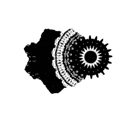 creative element of black brush stroke on white background