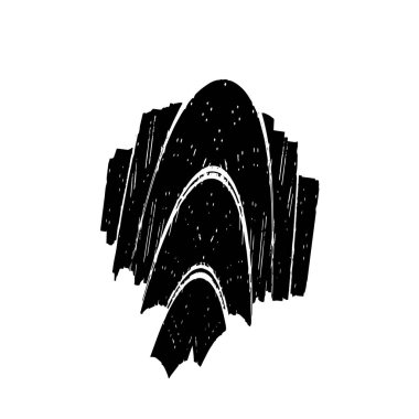 creative element of black brush stroke on white background