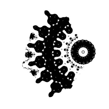 creative element of black brush stroke on white background