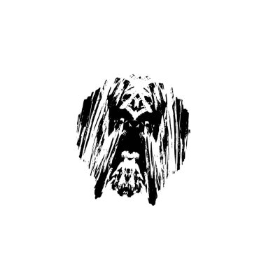 creative element of black brush stroke on white background