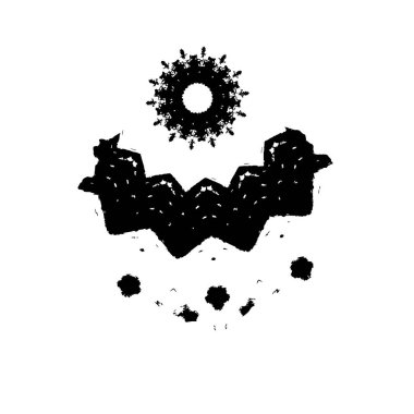 Grunge vektör çizimi. Siyah fırça darbesi. el çizimi mürekkep lekesi