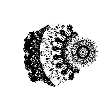 creative element of black brush stroke on white background