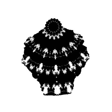 creative element of black brush stroke on white background