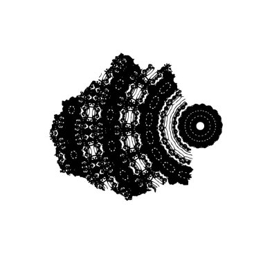 Beyaz arkaplanda soyut siyah mürekkep lekesi