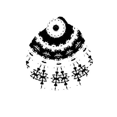 Beyaz arkaplanda soyut siyah mürekkep lekesi