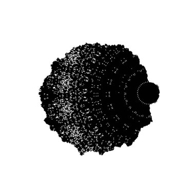 Beyaz arkaplanda soyut siyah mürekkep lekesi