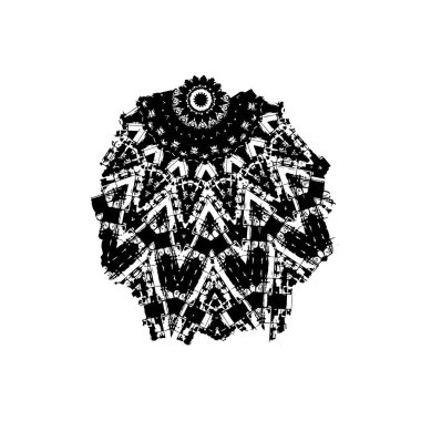 Beyaz arkaplanda soyut siyah mürekkep lekesi