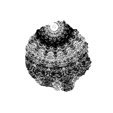 Beyaz arkaplanda soyut siyah mürekkep lekesi