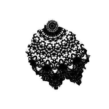 Beyaz arkaplanda soyut siyah mürekkep lekesi