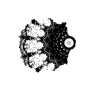 Beyaz arkaplanda soyut siyah mürekkep lekesi