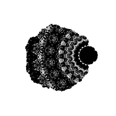 Beyaz arkaplanda soyut siyah mürekkep lekesi