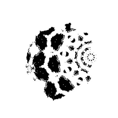 Beyaz arkaplanda soyut siyah mürekkep lekesi