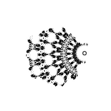 Beyaz arkaplanda soyut siyah mürekkep lekesi