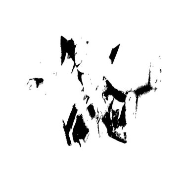 Beyaz arkaplanda soyut siyah mürekkep lekesi