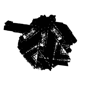 Beyaz arkaplanda soyut siyah mürekkep lekesi