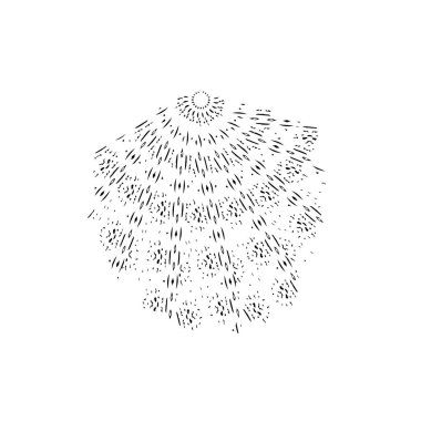 Beyaz arkaplanda soyut siyah mürekkep lekesi