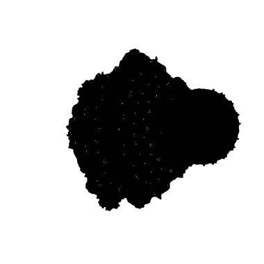 Beyaz arkaplanda soyut siyah mürekkep lekesi