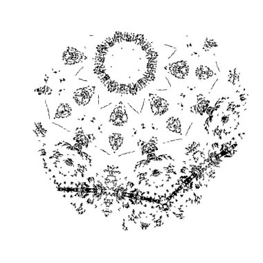 soyut çiçeklerle çizilmiş vektör el çizimi