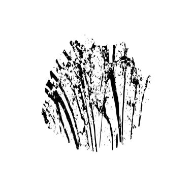 Beyaz arkaplanda izole edilmiş çim silueti, vektör illüstrasyonu