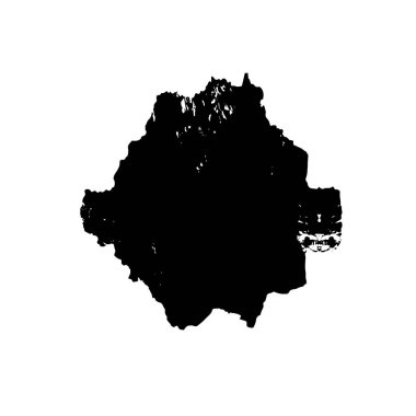 Beyaz arkaplanda soyut siyah mürekkep lekesi