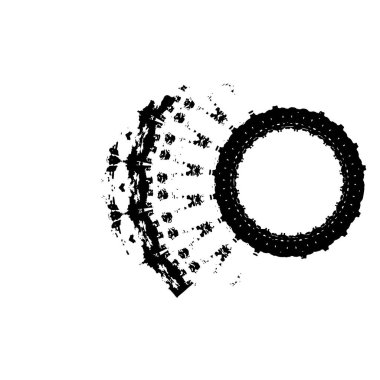 Beyaz arkaplanda soyut siyah mürekkep lekesi