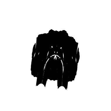 arkaplanda siyah mürekkep fırçası darbesi.