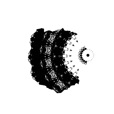 Beyaz arka planda siyah mürekkep fırça sıyrık.