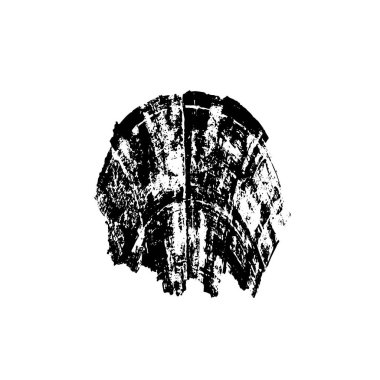 Beyaz arka planda siyah mürekkep fırça sıyrık.