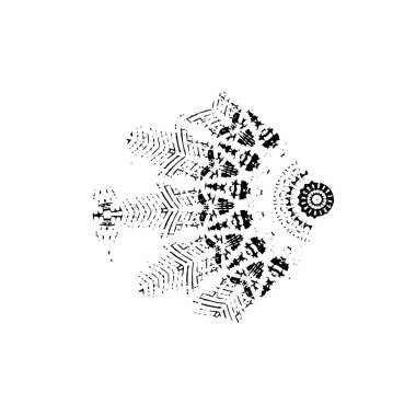 Siyah çizgilerin soyut geometrik şekli. vektör illüstrasyonu