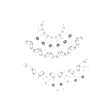 Beyaz arka planda siyah mürekkep fırça sıyrık.