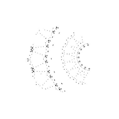 Noktalı dairenin vektörü. soyut yuvarlak çerçeve.