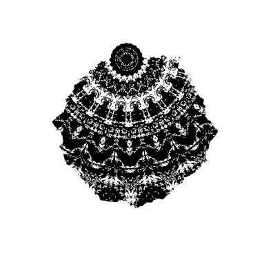 Zentangle 'ın vektör el çizimi. siyah ve beyaz mandala.