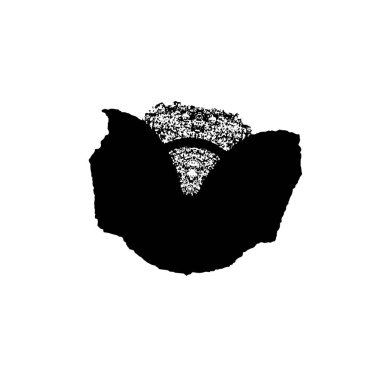 siyah ve beyaz soyut geometrik şekil. tasarım elemanı. vektör illüstrasyonu 