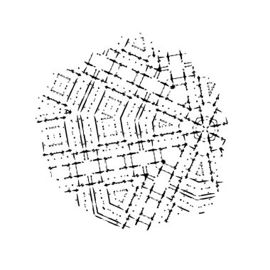 siyah ve beyaz soyut geometrik şekil. tasarım elemanı. vektör illüstrasyonu 