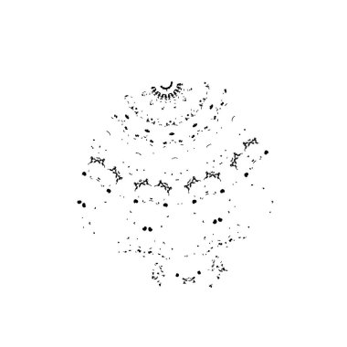 Beyaz arkaplanda soyut koyu geometrik çizim