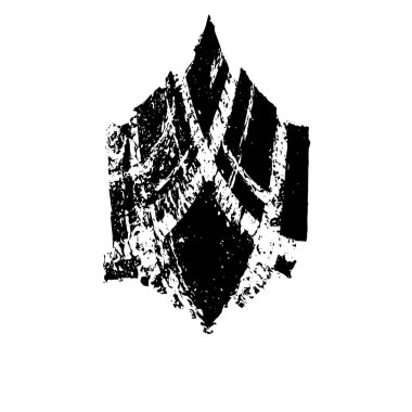 Beyaz arkaplanda soyut koyu geometrik çizim