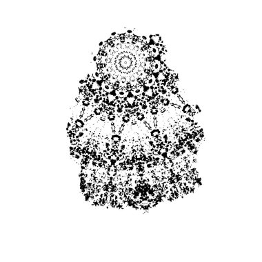 Beyaz arkaplanda soyut koyu geometrik çizim