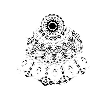 Beyaz arkaplanda soyut koyu geometrik çizim