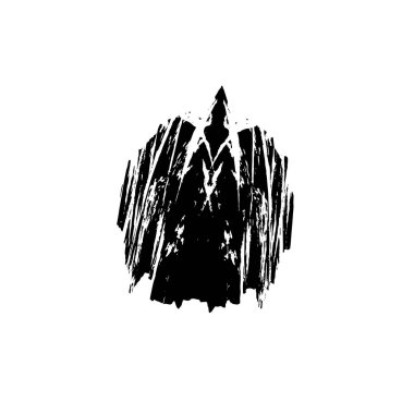 Siyah mürekkep fırçası darbelerinin vektör çizimi ve beyaz arka planda el boyası mürekkep izole. Tasarımınız için el çizimi ögesi