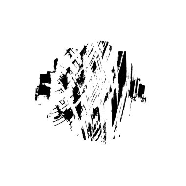 Siyah mürekkep fırçası darbelerinin vektör çizimi ve beyaz arka planda el boyası mürekkep izole. Tasarımınız için el çizimi ögesi