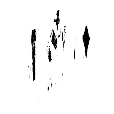 Siyah mürekkep fırçası darbelerinin vektör çizimi ve beyaz arka planda el boyası mürekkep izole. Tasarımınız için el çizimi ögesi