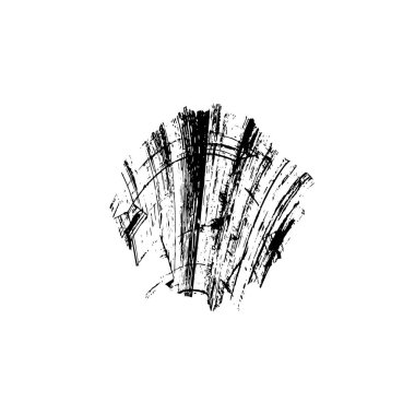 Siyah mürekkep fırçası darbelerinin vektör çizimi ve beyaz arka planda el boyası mürekkep izole. Tasarımınız için el çizimi ögesi